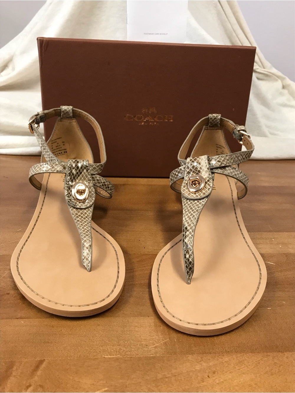 Coach Ingrid Sandals – Natural Snake Print Q7144 - Size 9 New In Box